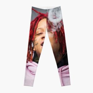 smoke and red curly hair Leggings RB1602 product Offical Trippie Redd Merch