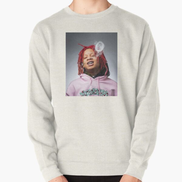smoke and red curly hair Pullover Sweatshirt RB1602 product Offical Trippie Redd Merch