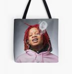 smoke and red curly hair All Over Print Tote Bag RB1602 product Offical Trippie Redd Merch