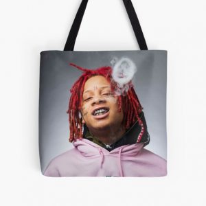 smoke and red curly hair All Over Print Tote Bag RB1602 product Offical Trippie Redd Merch